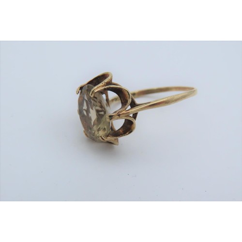 9 Carat Gold Ladies Dress Ring with Centre Set Old European Cut Gemstone