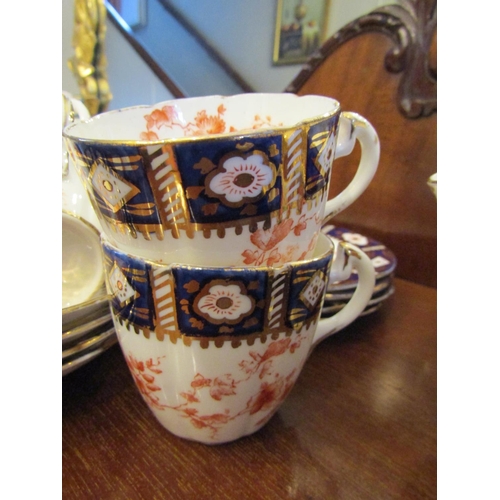 29 - Edwardian Fine Bone Tea Service with Gilded Decoration Quantity As Photographed