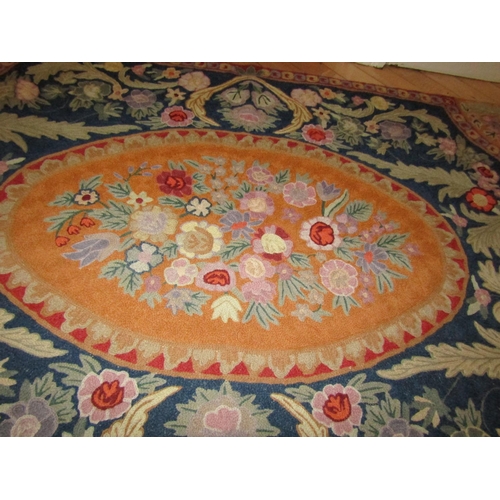 43 - Tapestry Floor Panel Hand Stitched with Backing Attractive Ochre Colours Floral Motif Decoration App... 