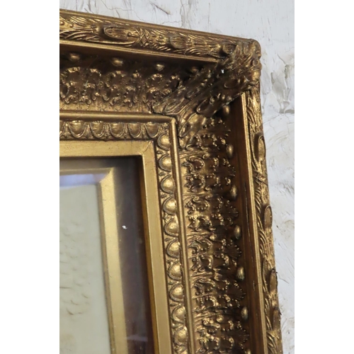 52 - Gilt Framed Wall Plaque Classical Scene Mother with Child and Attendant Figure Approximately 15 Inch... 
