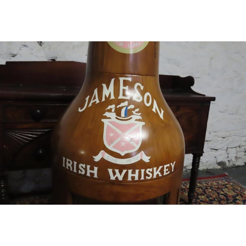 53 - Jameson Irish Whiskey Handmade Cabinet with Painted Decoration Glazed Doors Revealing Fitted Interio... 