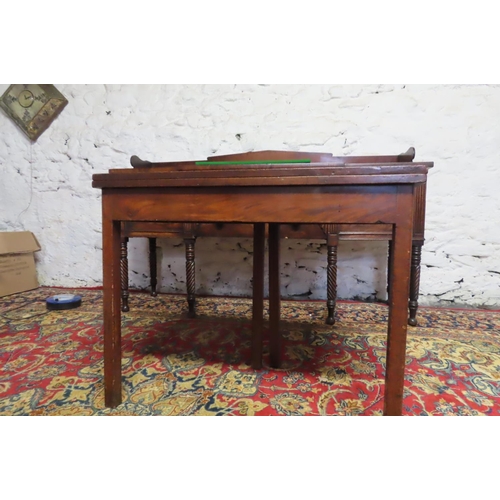 54 - George III Irish Mahogany Foldover Tea Table with Unusual Foldout Supports Approximately 30 Inches W... 