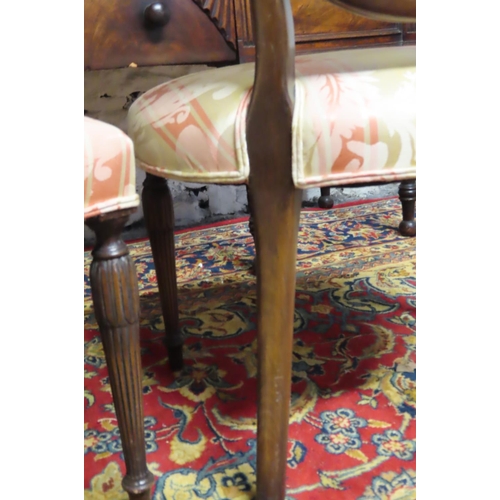 58 - Pair of Antique Mahogany Framed Shield Back Side Chairs with Finely Fluted Supports