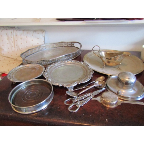 100 - Collection of Various Silver Plate Including Circular Form Wine Bottle Coaster etc