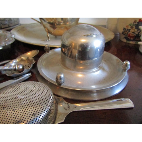 100 - Collection of Various Silver Plate Including Circular Form Wine Bottle Coaster etc