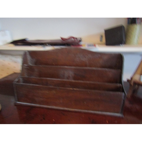 103 - Table Top Book Rest, Letter Rack, Waste Paper Basket and Two Frames Five Items in Lot