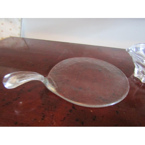 104 - Vintage Crystal Table Centre Piece or Cake Rest Circular Pedestal Form Approximately 8 Inches Wide x... 