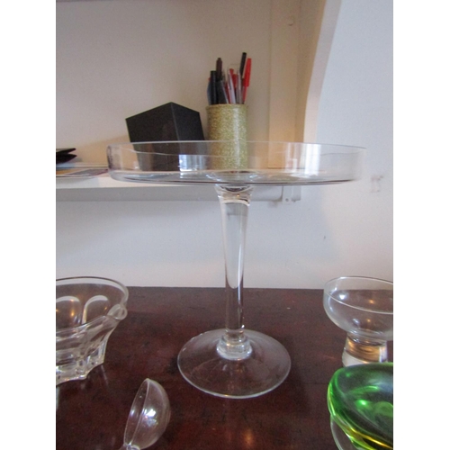 104 - Vintage Crystal Table Centre Piece or Cake Rest Circular Pedestal Form Approximately 8 Inches Wide x... 