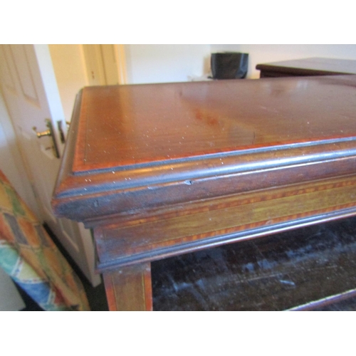 109 - Edwardian Mahogany Open Bookcase with Four Shelves Satinwood Cross Banded Decoration Approximately 3... 