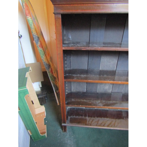 109 - Edwardian Mahogany Open Bookcase with Four Shelves Satinwood Cross Banded Decoration Approximately 3... 