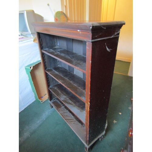 109 - Edwardian Mahogany Open Bookcase with Four Shelves Satinwood Cross Banded Decoration Approximately 3... 