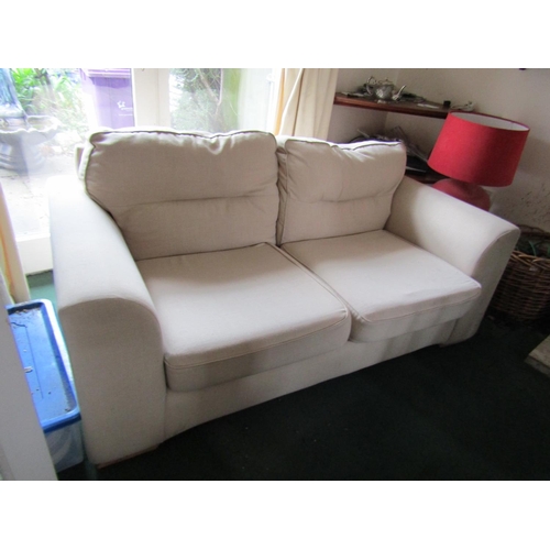 12 - Matching Upholstered Settee Two Seater Modern Cream Fabric Upholstery Approximately 5ft Wide and Var... 