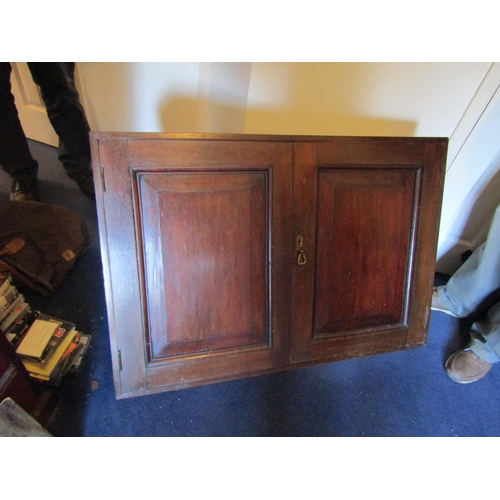 122 - Mahogany Twin Door Wall Cupboard Approximately 32 Inches Wide