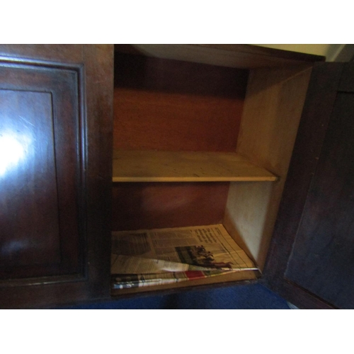 122 - Mahogany Twin Door Wall Cupboard Approximately 32 Inches Wide