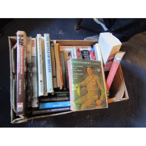 128 - Box of Various Volumes Mostly Military Interest Including Montgomery of Alameiin Quantity As Photogr... 