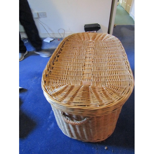 132 - Large Basket of Various Irish Linens and Two Other Carry Baskets Basket of Linens Approximately 3ft ... 