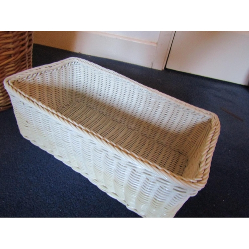 132 - Large Basket of Various Irish Linens and Two Other Carry Baskets Basket of Linens Approximately 3ft ... 