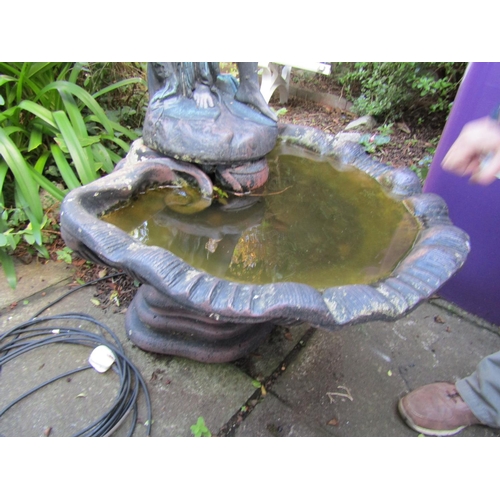 137 - Garden Water Fountain Depicting Maiden with Ewer atop Scallop Shell Basin