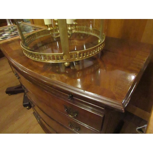 140 - Figured Mahogany Bow Front Chest of Drawers with Brushing Slide Above Bracket Supports Approximately... 