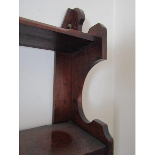 16 - Antique Mahogany Twin Cupboard Door Shelf Unit Approximately 25 Inches Wide