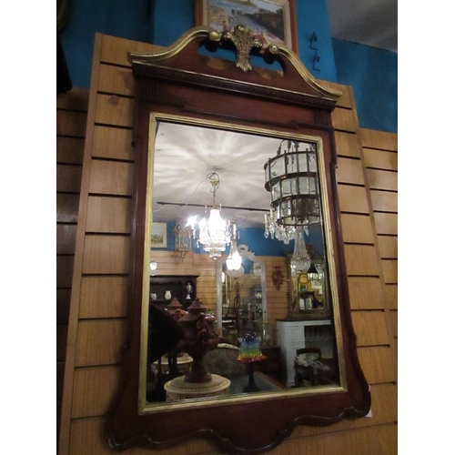 161 - Figured Mahogany Parcel Gilt Shaped Form Chippendale Wall Mirror Approximately 3fr 6 Inches High x 2... 