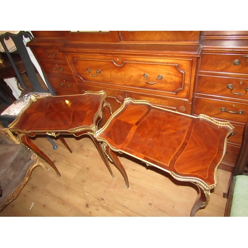 173 - Pair of Figured Kingswood Marquetry Decorated Ormolu Mounted Side Tables Attractive Form Each Approx... 