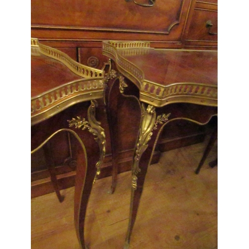 173 - Pair of Figured Kingswood Marquetry Decorated Ormolu Mounted Side Tables Attractive Form Each Approx... 