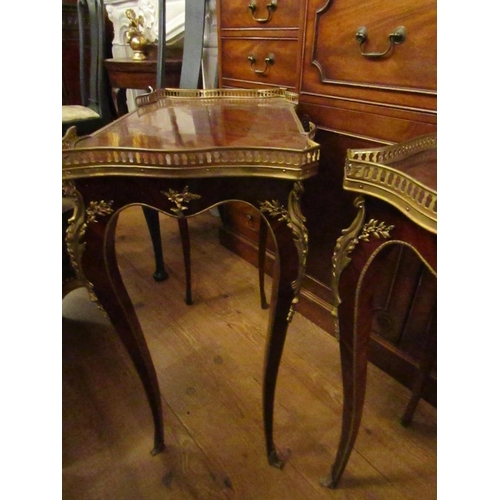 173 - Pair of Figured Kingswood Marquetry Decorated Ormolu Mounted Side Tables Attractive Form Each Approx... 