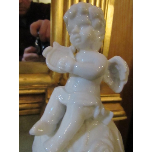 182 - French Porcelain Cherub Motif Decorated Circular Form Pill Box with Gilded Mounts Approximately 5 In... 