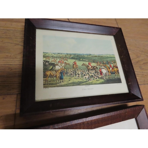 194 - Nine Various Colour Engravings Including Six Cries of London Hunting and Racing Scenes Each Approxim... 