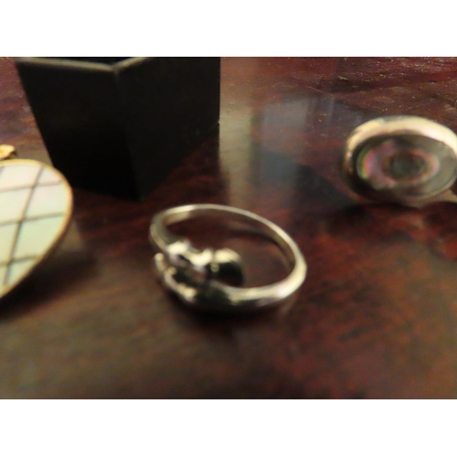 197 - Two Pairs of Cufflinks and Ladies Silver Ring Equine Motif