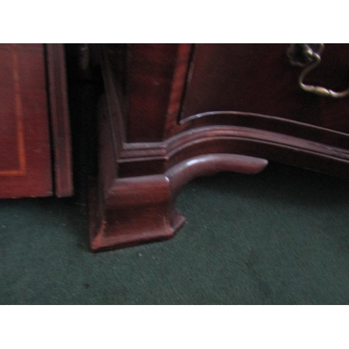 2 - Antique Figured Mahogany Serpentine Front Chest with Brushing Slide over Four Drawers Shaped Bracket... 
