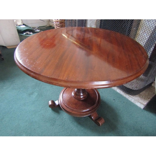 22 - William IV Figured Mahogany Occasional Table on Shaped Form Supports Approximately 24 Inches Wide