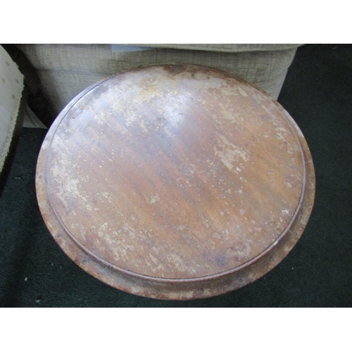 27 - Victorian Mahogany Pedestal Form Occasional Table Approximately 15 Inches Diameter
