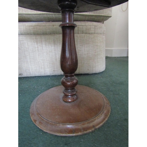 27 - Victorian Mahogany Pedestal Form Occasional Table Approximately 15 Inches Diameter