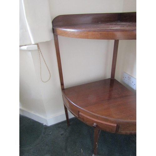 29 - Regency Mahogany Corner Stand with Single Drawer Above Tapering Supports Approximately 16 Inches Wid... 
