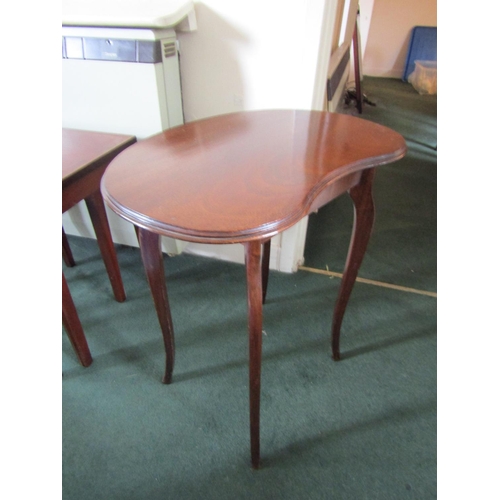33 - Edwardian Kidney Shaped Form Mahogany Occasional Table Approximately 18 Inches Wide x 30 Inches High