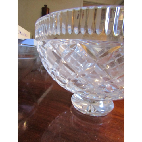 42 - Irish Cut Crystal Table Bowl Good Condition Circular Form Hobnail Cut