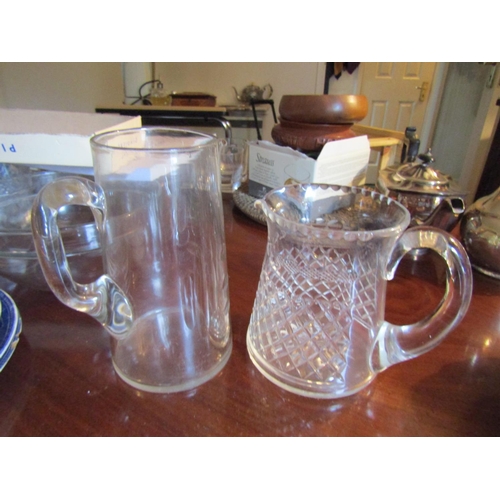 43 - Two Irish Crystal Pitchers Largest Approximately 9 Inches High