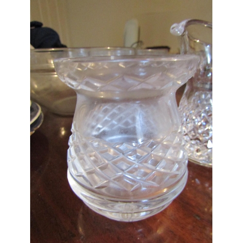 44 - Waterford Crystal Table Jug and Two Others Three Items in Lot Tallest Approximately 5 Inches High