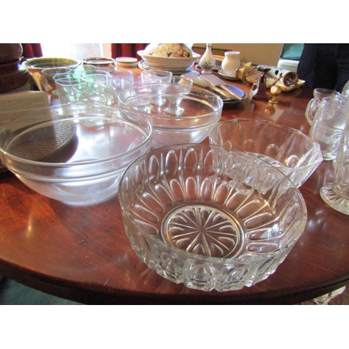 46 - Four Various Crystal Bowls Largest Approximately 9 Inches Diameter