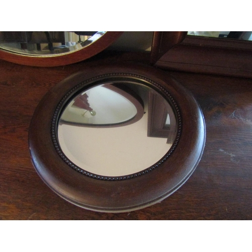 65 - Three Framed Mirrors Largest Approximately 16 Inches Diameter