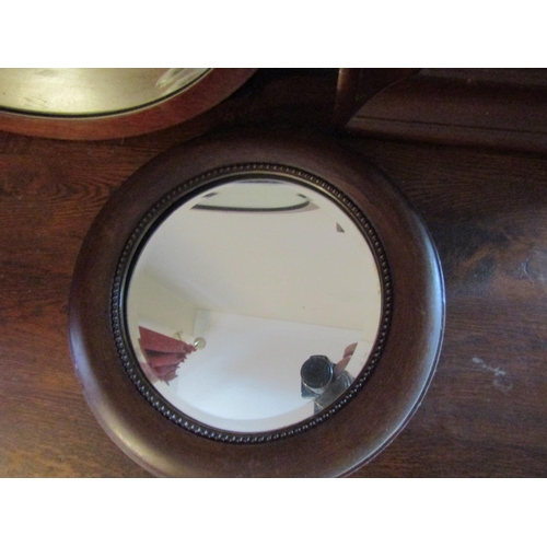 65 - Three Framed Mirrors Largest Approximately 16 Inches Diameter