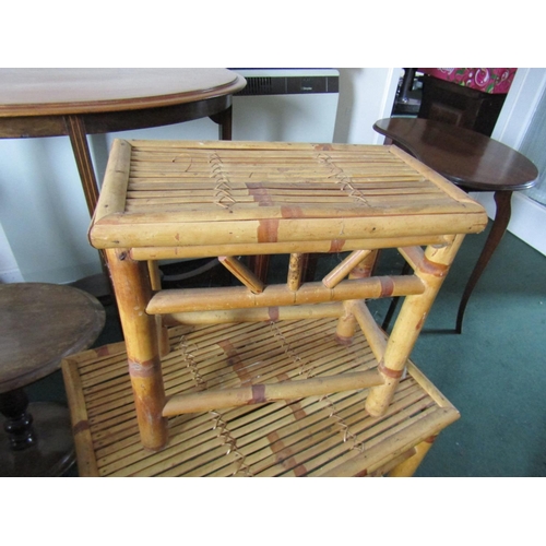 7 - Two Bamboo Form Occasional Tables Largest Approximately 23 Inches Wide