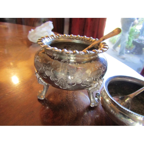 70 - Three Silver Plated Cruet with Strainer