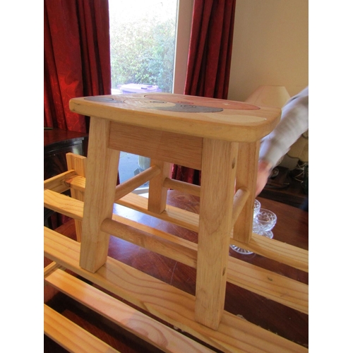 85 - Modern Pine Foot Stool and Modern Pine Shoe Rest