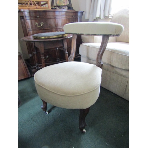 9 - Victorian Mahogany Side Chair Upholstered Above Cabriole Supports