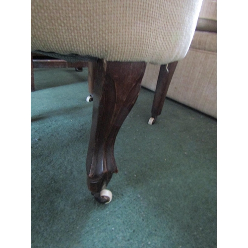 9 - Victorian Mahogany Side Chair Upholstered Above Cabriole Supports