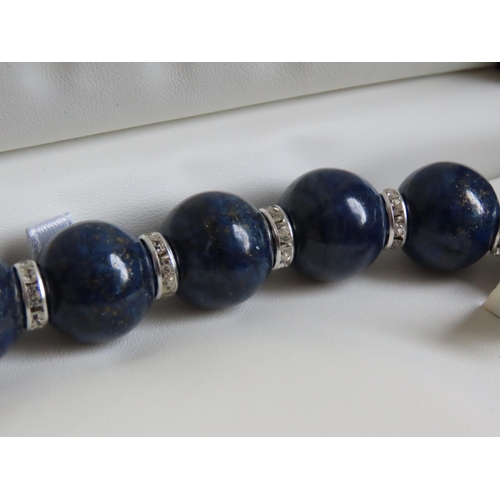 100 - Lapis Lazuli Ladies Necklace with Matching Earrings Contained within Original Presentation Box Clasp... 