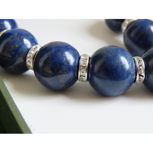 100 - Lapis Lazuli Ladies Necklace with Matching Earrings Contained within Original Presentation Box Clasp... 